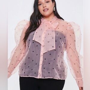 Trend Alert!! Polka dot Organza sheer blouse